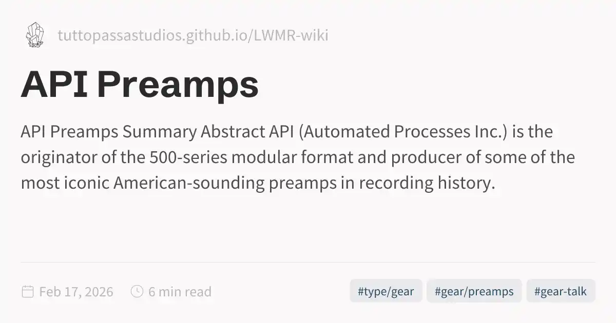 API Preamps
