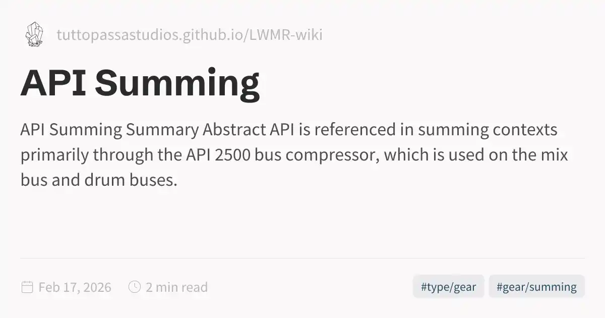 API Summing