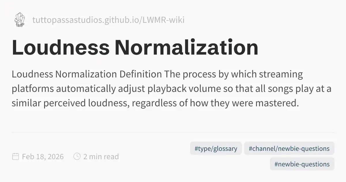Loudness Normalization