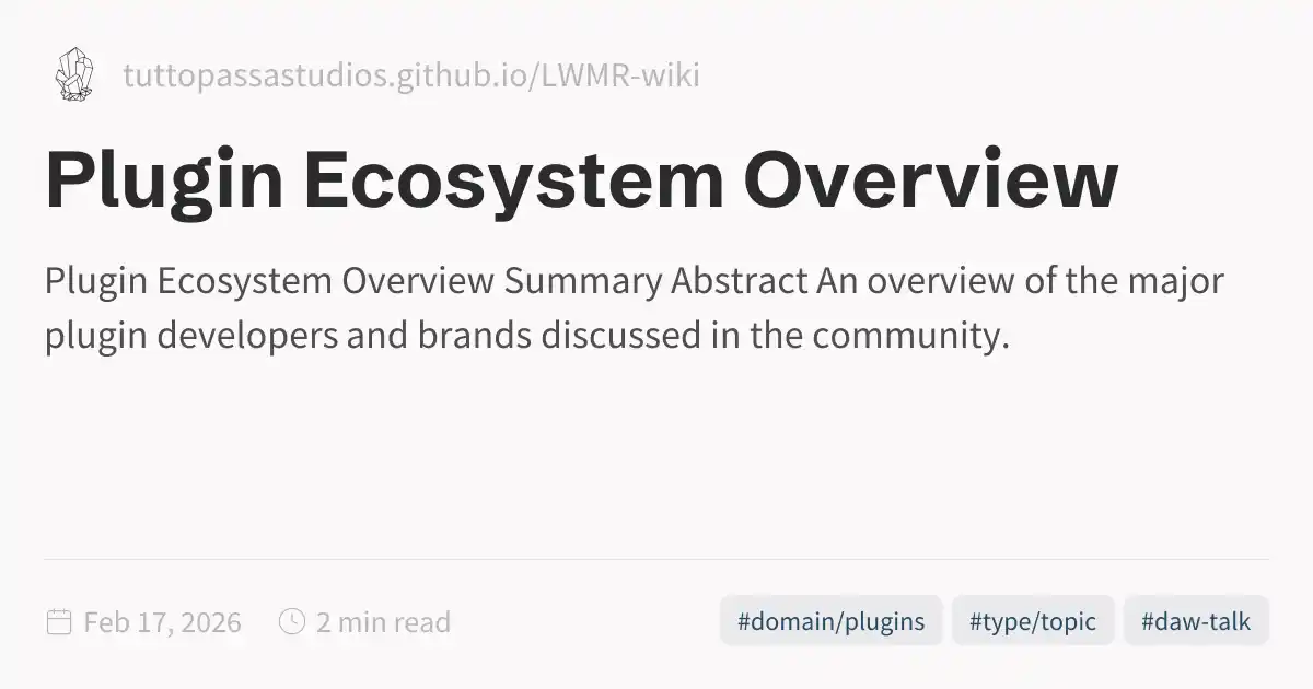 Plugin Ecosystem Overview