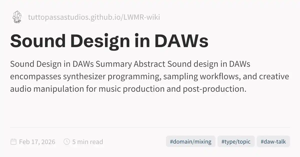 Sound Design in DAWs